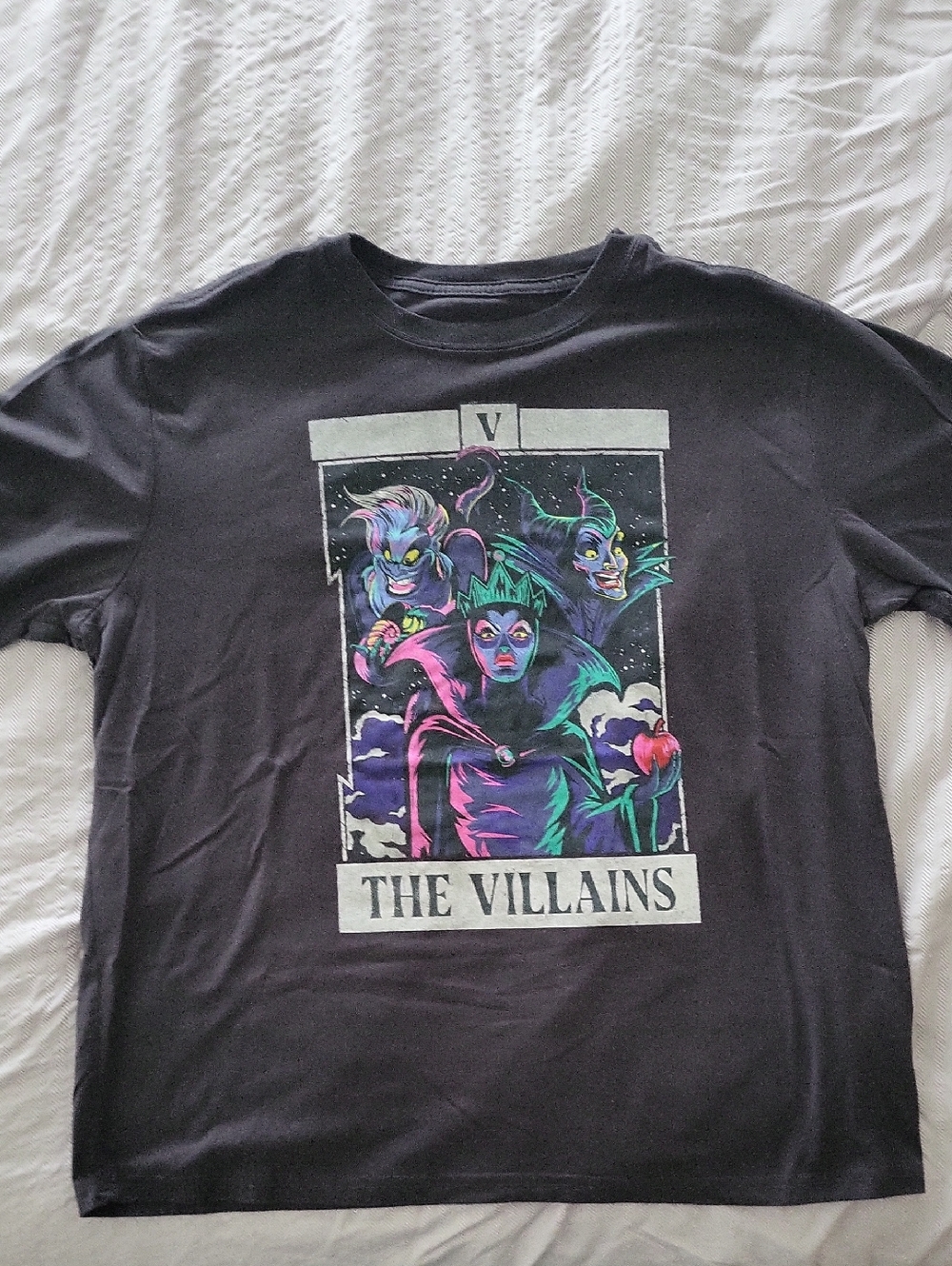 Disney Gray Short-Sleeve 'The Villains' Neon Graphic Tee